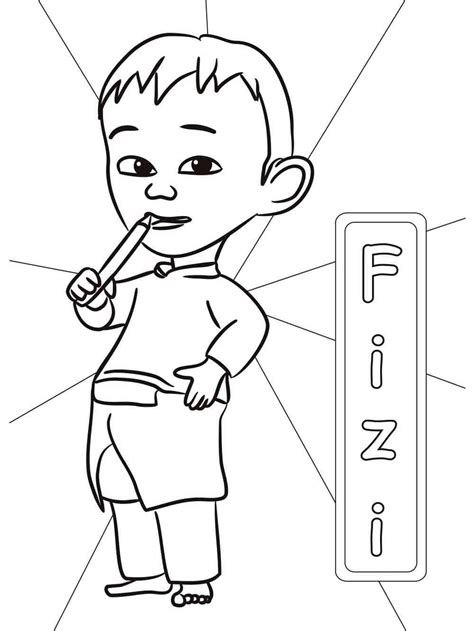 Fizi From Upin And Ipin Coloring Page Download Print Or Color Online