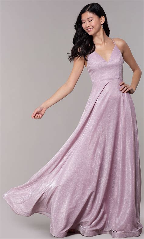 Long Iridescent Glitter V Neck Pink Prom Dress Prom Dresses Pink