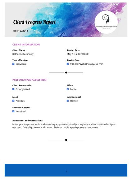 Client Progress Report Pdf Templates Jotform