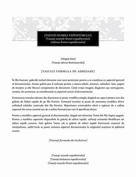 Scrisoare (model Ținută oficială)