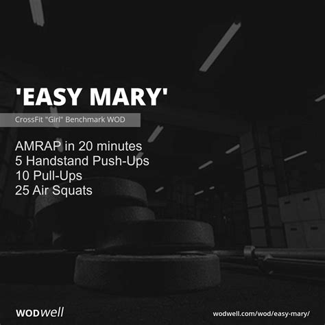 Easy Mary Workout Crossfit Girl Benchmark Wod Wodwell