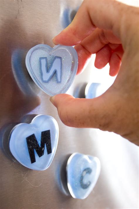 Resin Heart Monogram Diy Fridge Magnets Resin Crafts