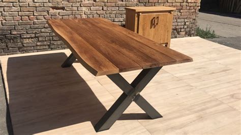 Dining Table With Metal Legs ~ Solid Wood Table With Metal Legs