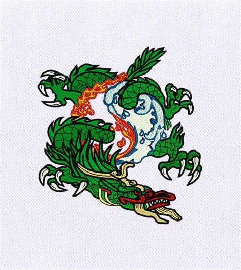 Chinoiserie Machine Embroidery File Design Dragon Embroidery Design 4x4