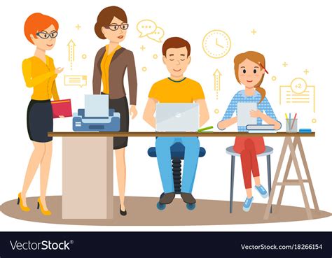 Business Woman Entrepreneur With Colleagues Vector Image