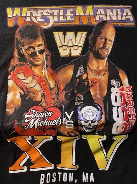 Wrestlemania Xiv Sean Michaels Stone Cold Steve Austin March 29 98 Xxl Like New 40 00 Picclick