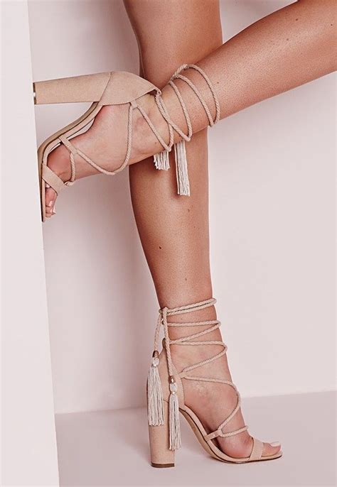Buy Nude Lace Up Pumps In Stock