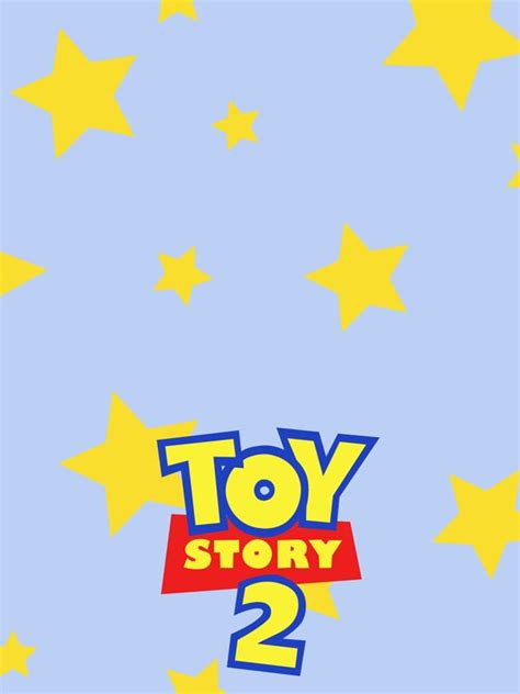 The Toy Story 2 Logo Is Shown In Front Of Some Yellow And Blue Stars On