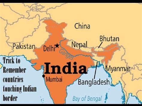 List Of Indias Neighbouring Countries With Map