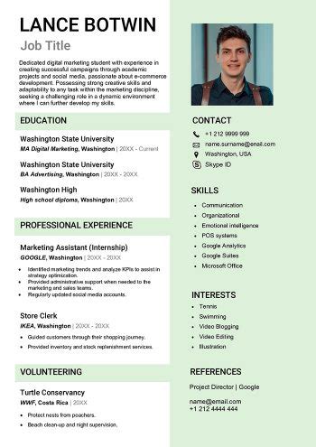 Curriculum Vitae Template Writing Guide Free Download