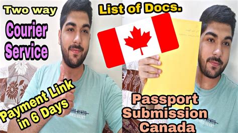 Passport Submission Through Webform Vfs Global Canada Two Way Courier