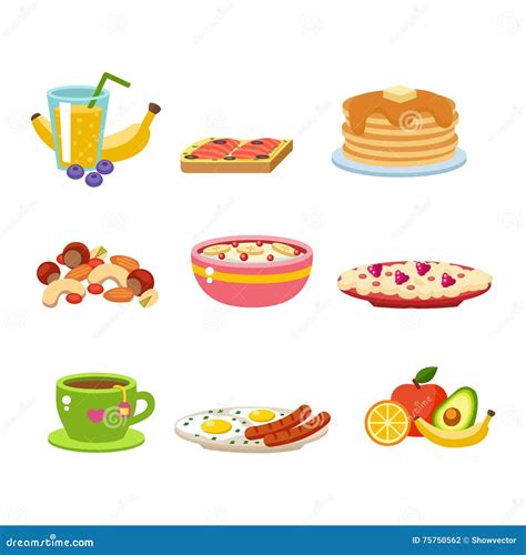 Healthy Breakfast Food Vector Stock Vector Illustration Of Health