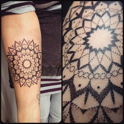 Dotwork Mandala Tattoo On The Inner Forearm