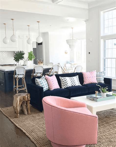 Navy Living Room Decor Blue And Pink Living Room Blush Living Room