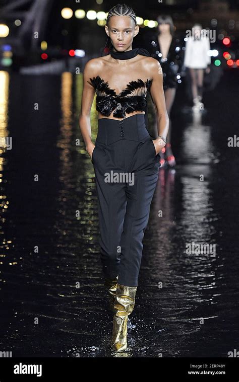 Model Binx Walton Walks On The Runway During The Ysl Fashion Show
