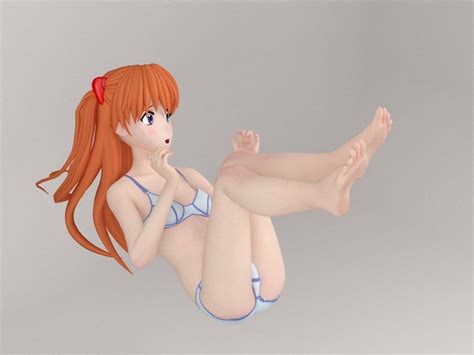 Asuka Langley Soryu Anime Girl Pose 02 3d Model Cgtrader