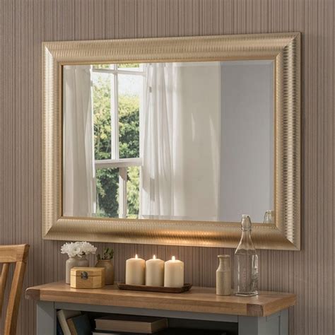 Contemporary Champagne Rectangular Bevelled Mirror | Contemporary Mirrors