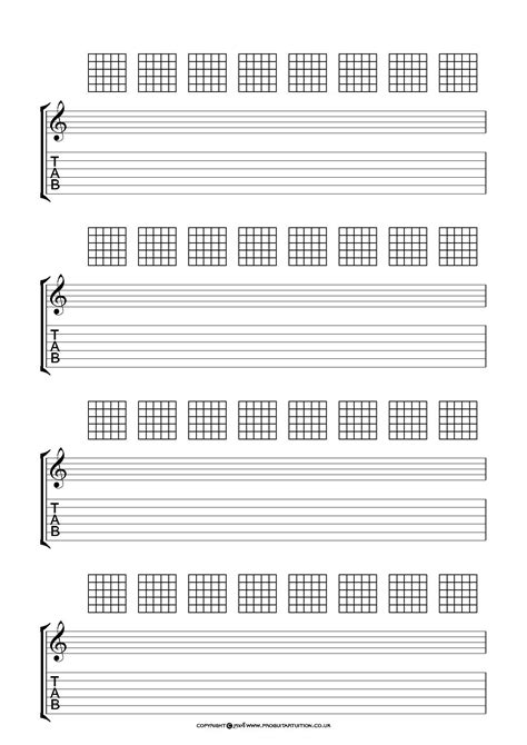 Printable Blank Guitar Chord Chart