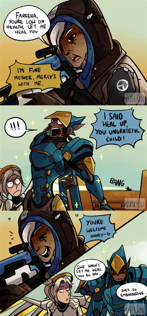 Caring Mother Mercy Pharah And Ana Overwatch Funny Overwatch Comic