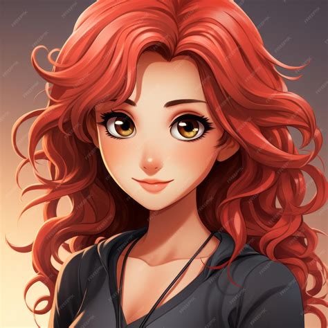 Premium Ai Image Anime Girl With Red Hair And Brown Eyes