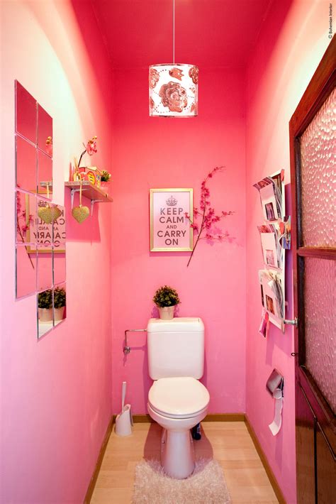Downstairs Bathroom Pink Bathroom Bathroom Decor Restroom Design Restroom Decor Bright