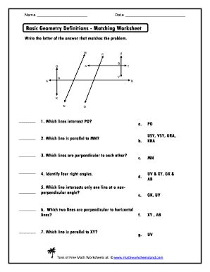 Geometry Vocabulary Worksheet Answers Fill Online Printable Fillable Blank Pdffiller