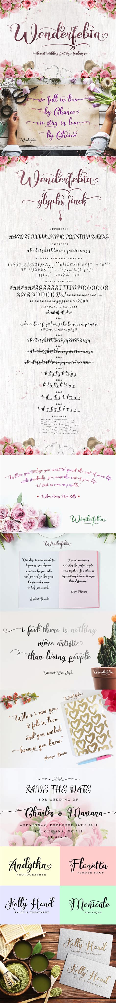 Wonderfebia Script Wedding Font Download Fonts