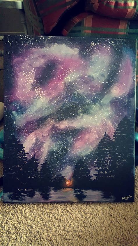 Galaxycampfire Watercolor My Gf Painted Last Night Night Painting