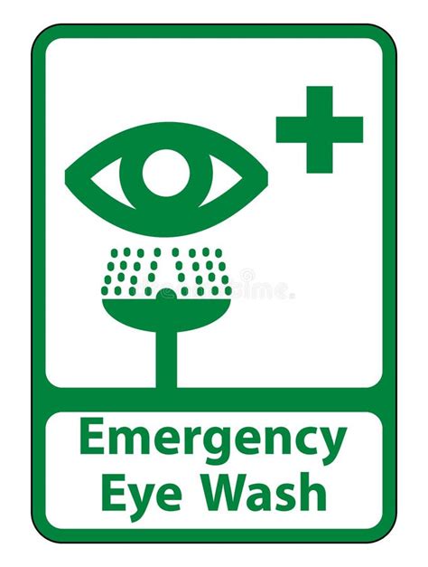 Emergency Eye Wash Sign Isolate On White Backgroundvector Illustration