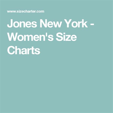 Jones New York Womens Size Charts Jones New York Woman Size Chart