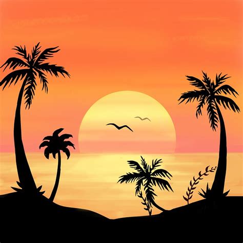 Download Tropical Sunset Beach Royalty Free Stock Illustration Image Pixabay