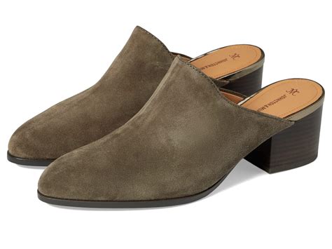 johnston and murphy leather trista mule in gray lyst