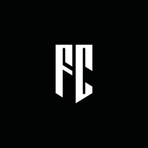 Fc Logo Monogram With Emblem Style Isolated On Black Background 3740660