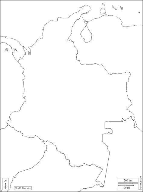 Colombie carte géographique gratuite carte géographique muette