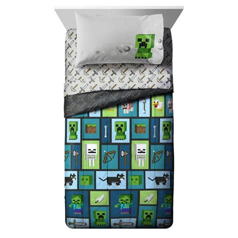 Minecraft Kids Bed In A Bag Full Bedding Set W Reversible Comforter
