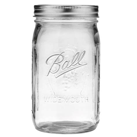 Ball Wide Mouth Clear Glass Canning Quart Mason Jars W Lids 32 Ounce 48 Pack