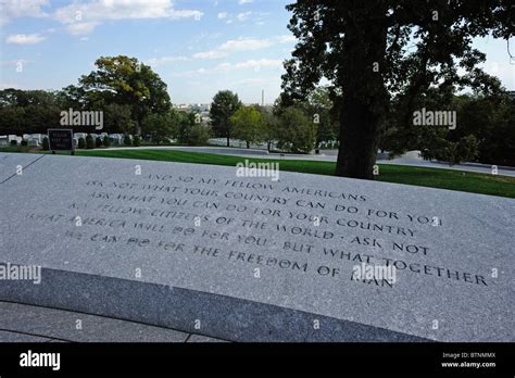 Inscription At Kennedy Memorial In Arlington National Cemetery Virginia