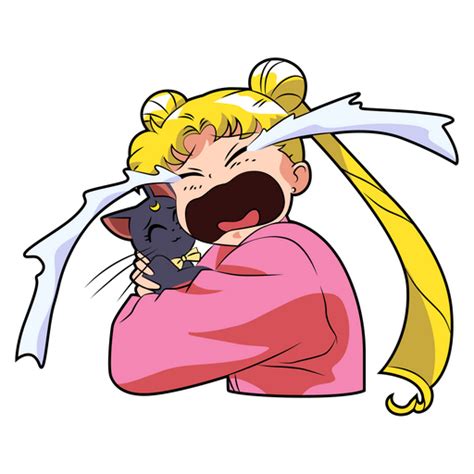 Sailor Moon Hugs Luna Cat Sticker Sticker Mania