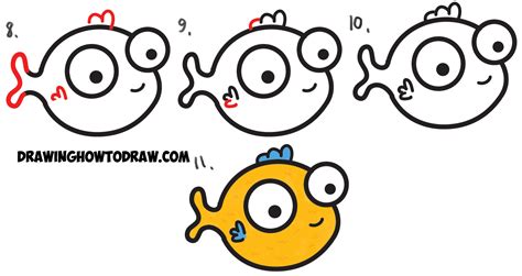 Fish carp hand drawn set watercolor ink, food vitamin menu restaurant, sketch cartoon vector dolphin, whale, birds, seahorses, and fish in the sea. How to Draw Cute Cartoon Characters from Semicolons - Easy ...