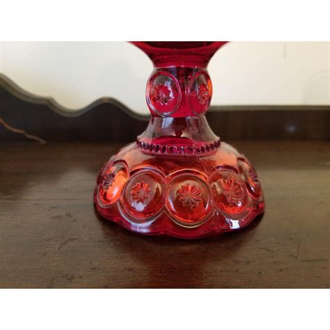 Vintage Smith Glass Pressed Ruby Moon And Stars Compote With Lid Glass Bohemian Glass Glass Art