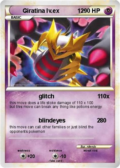Giratina in the platinum pokémon trading card game set. Pokémon Giratina lv ex 12 12 - glitch 1 - My Pokemon Card