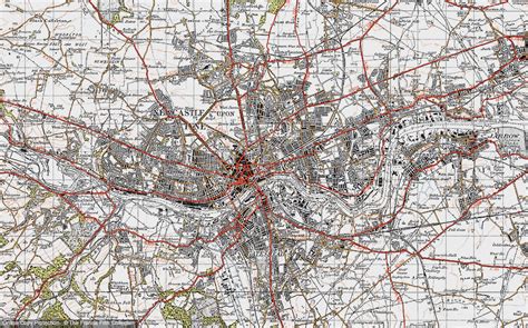 Historic Ordnance Survey Map Of Newcastle Upon Tyne 1947