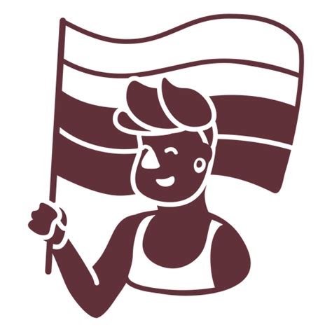 Diseño Png Y Svg De Persona Con Una Bandera Del Orgullo Recortada Para Camisetas