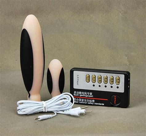 Electro Shock E Stim Silicone Dildo And Anal Plug Pulse Massager Female Sex Toys Kit Analtoys