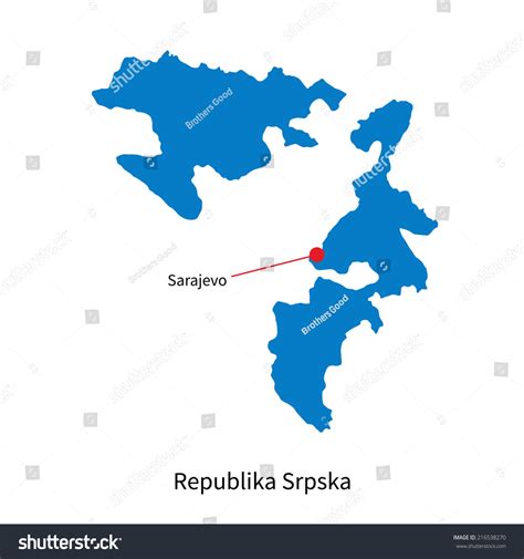 Detailed Map Republika Srpska Capital City Stock Illustration 216538270