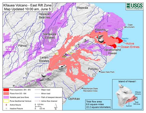 The Usgs Has Been Releasing Updated Lava Flow Maps Each Day Since