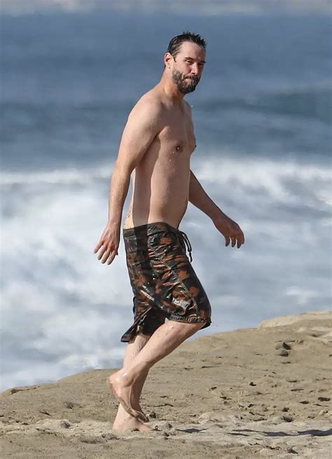 OMG A Shirtless And Trim Keanu Reeves 56 Frolics Shirtless At The