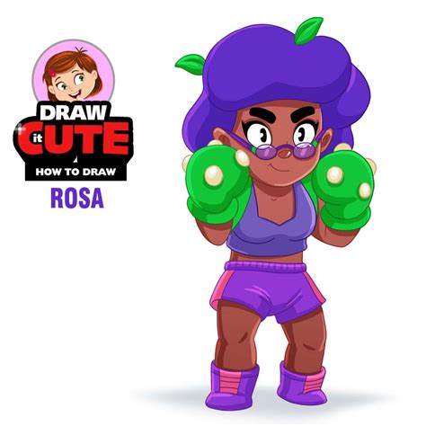 This boxing botanist will plant her feet and go toe to toe! Rosa super easy | Brawl Stars drawing tutorial by ...