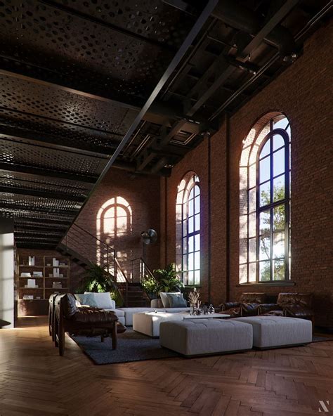 Cgi Industrial Penthouse Ny On Behance Industrial Home Design