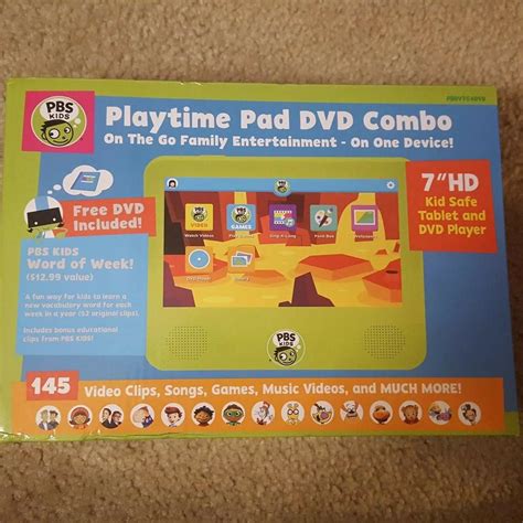 New Pbs Kids Playtime Pad Dvd Combo 7 Inch Hd Pbdv704dvd Free